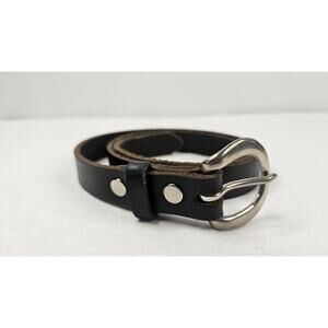 Jakimac 3/4" Women's 30" Black Leather Belt Classic Western Plain Belt XS